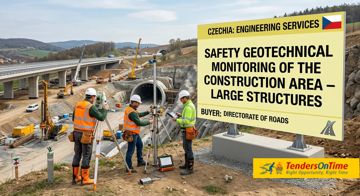 czechia contract awards on Engineering services Safety geotechnical monitoring of the construction area – large structures