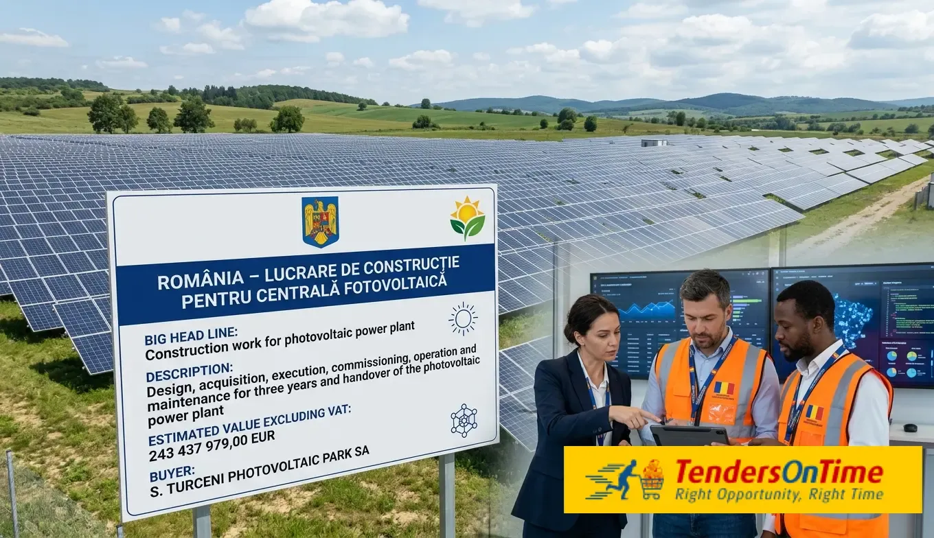 Romania contract award on Construction work for power plant_Design, acquisition, execution, commissioning, operation and maintenance for three years and handover of the photovoltaic power plant on th
