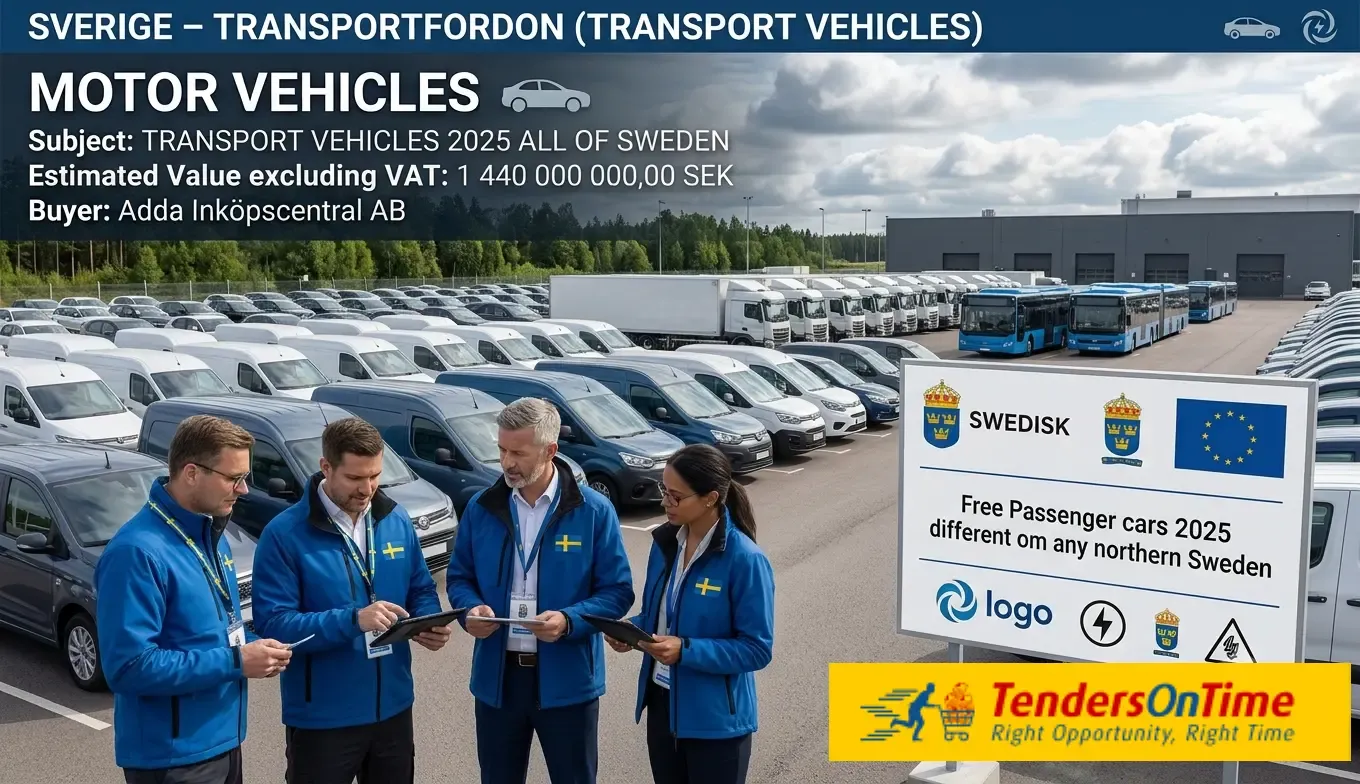 Sweden tender result on Motor vehicles_ Transport vehicles 2025 All of Sweden