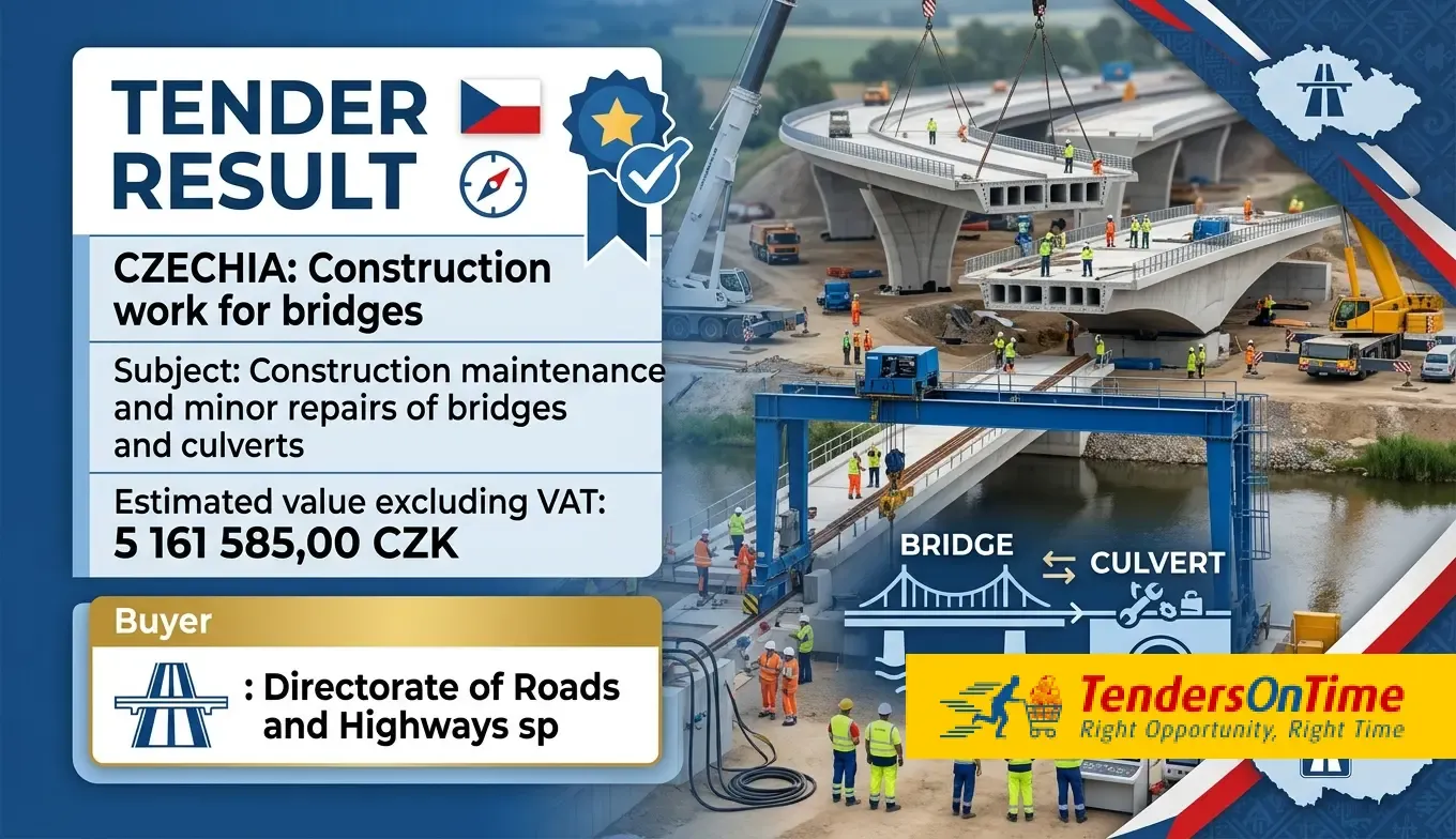Czechia contract award on Construction maintenance and minor repairs of bridges and culverts