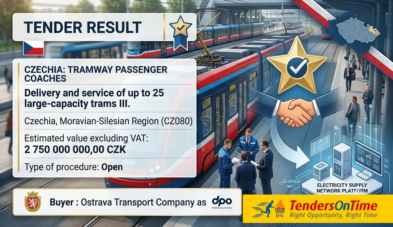 Czechia tender result on Tramway passenger coaches_Delivery and service of up to 25 large-capacity trams III.