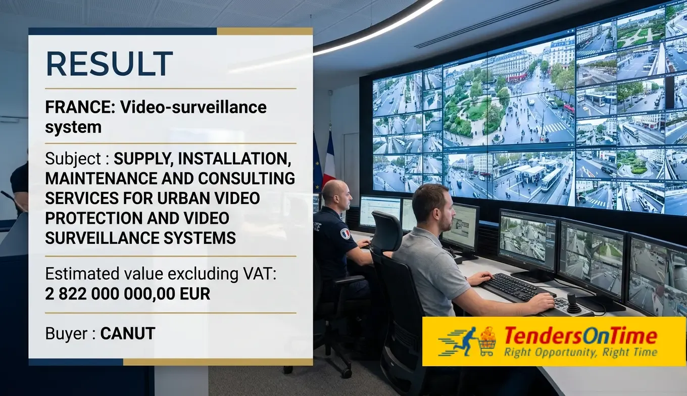 France tender result on Video-surveillance system_SUPPLY, INSTALLATION, MAINTENANCE AND CONSULTING SERVICES FOR URBAN VIDEO PROTECTION AND VIDEO SURVEILLANCE SYSTEMS