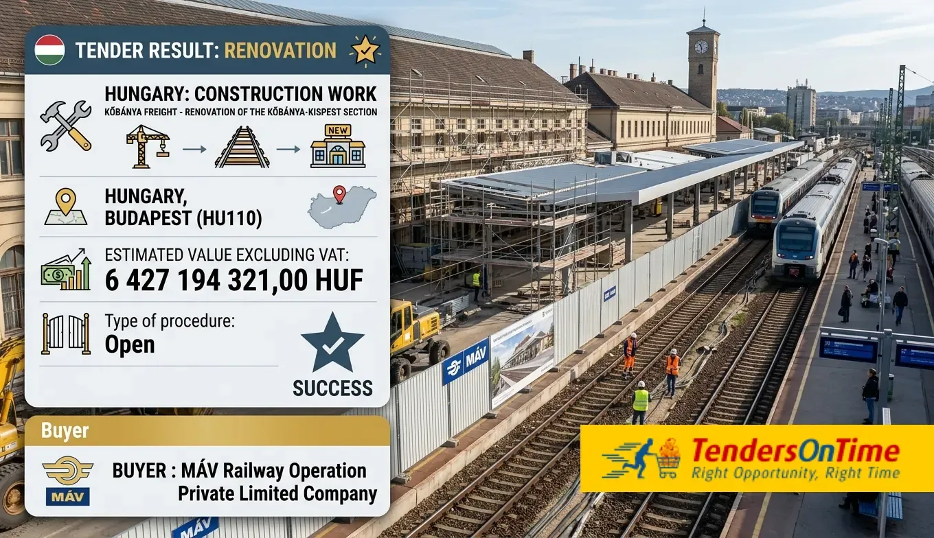 Hungary tender result on Construction work_K?bánya freight - Renovation of the K?bánya-Kispest section