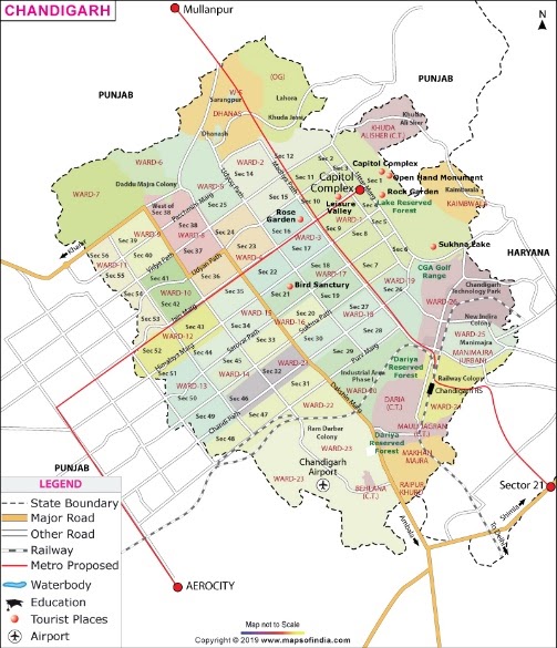 Map of Chandigarh (UT)