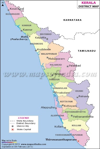 Map of Kerala