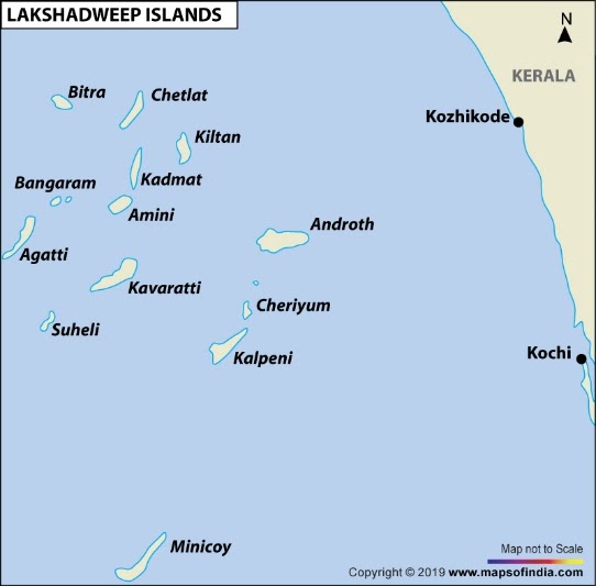 Map of Lakshadweep (UT)