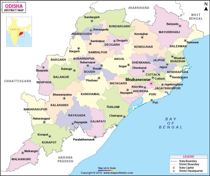 Map of Odisha